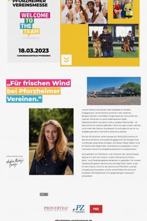 Pforzheimer Vereinsmesse – Welcome to the team